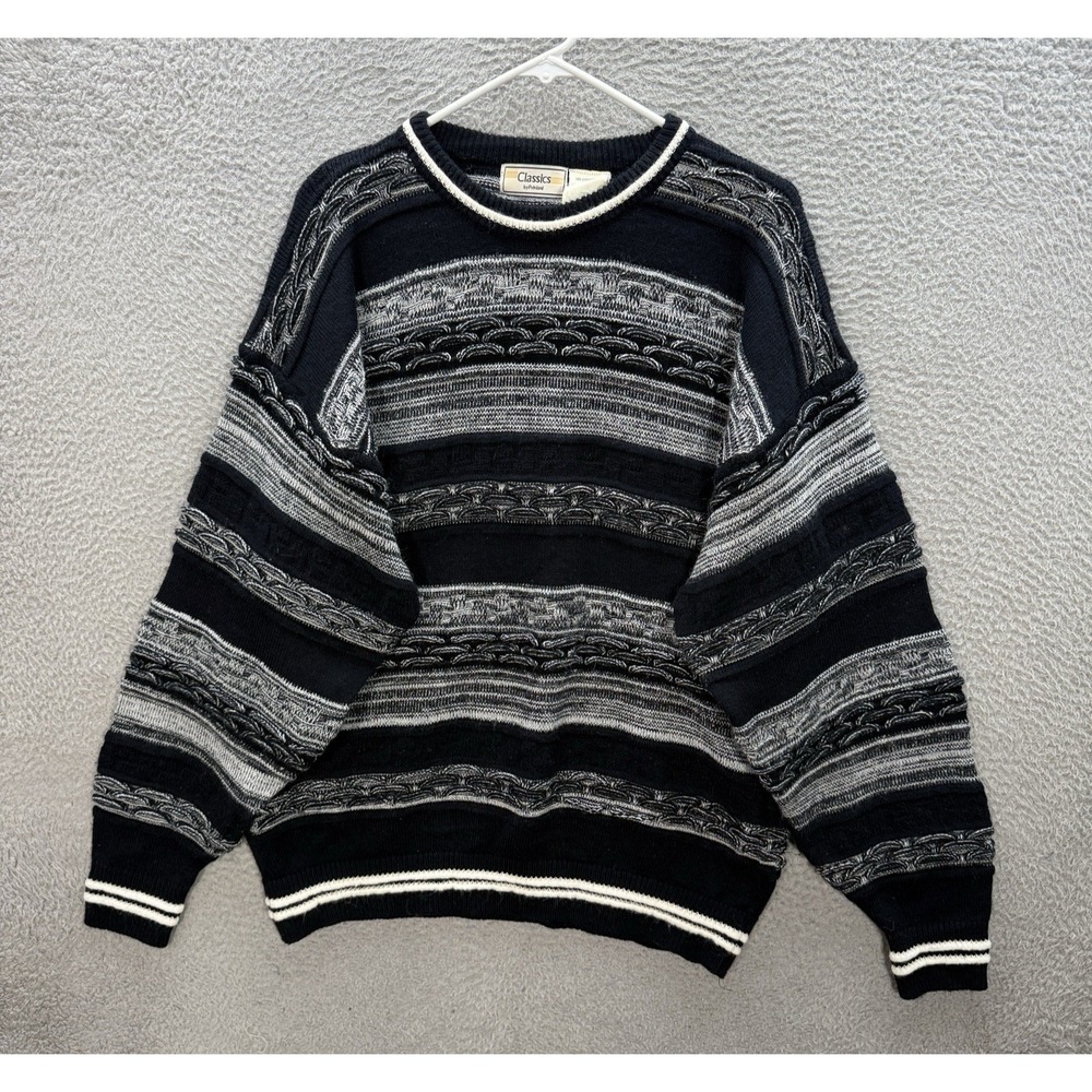 Vintage Palmland Sweater Adult Large Multicolor Textured‎ Knit Crewneck 90s Y2k